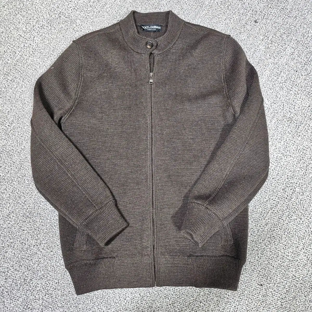 ドルチェ＆ガッバーナ ブラウン ニット ジップアップ カーディガン 100