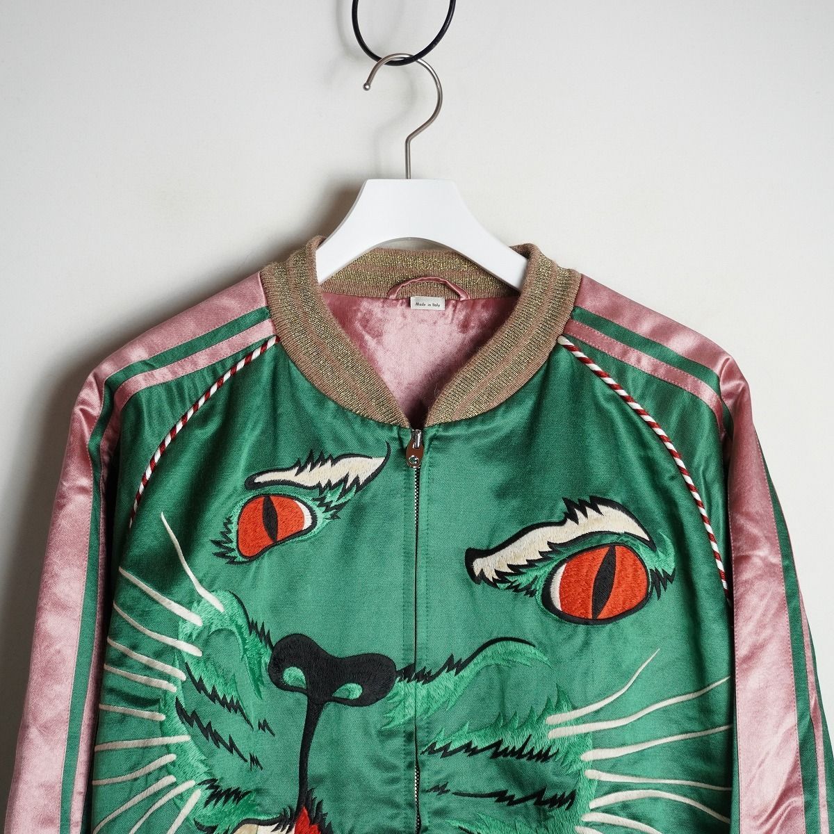 正規18AW GUCCI グッチ アングリー パンサー フェイス 刺繍 ボンバー
