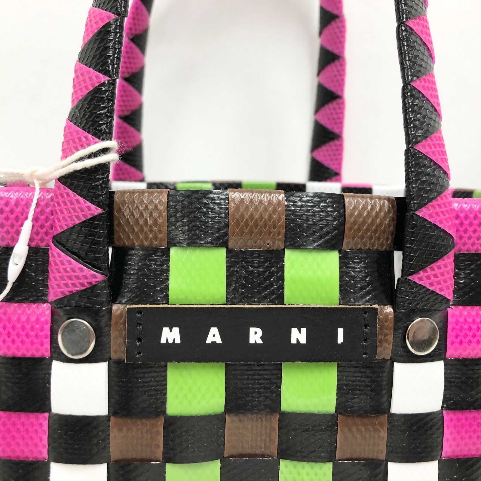 新品未使用 MARNI (マルニ) マイクロ バスケットバッグ ピンクマルチ 