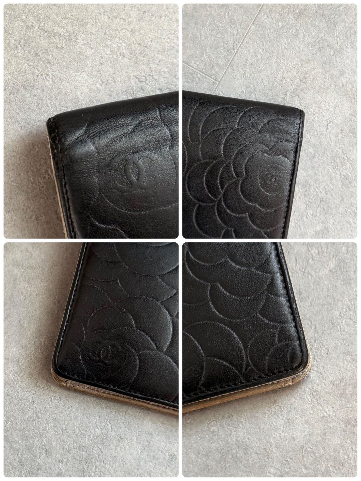 CHANEL シャネル カメリア 2つ折り 財布 ココマーク ブラック シャネル レディース 財布 カメリア 二 つ折り 財布 ブランド chanel