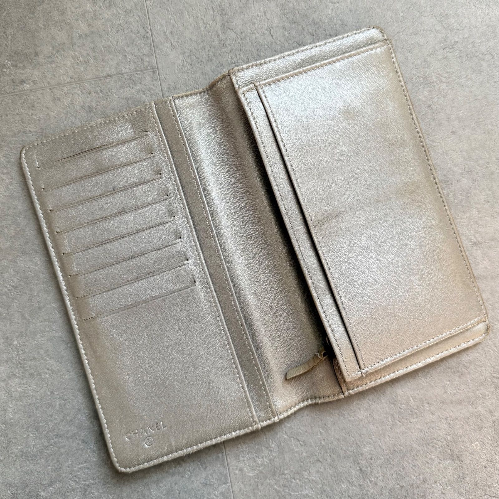 CHANEL シャネル カメリア ココマーク 二つ折り財布長財布 ブラック 黒