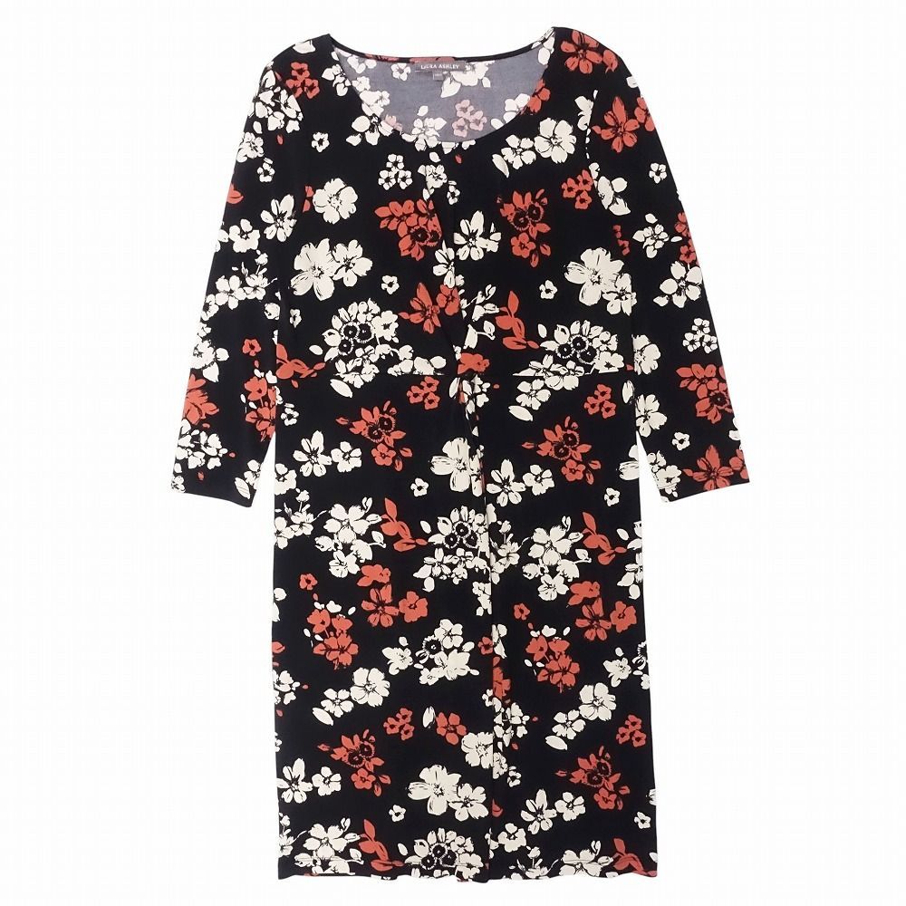 LAURA ASHLEY ローラアシュレイ 花柄 ロングワンピース シルク100 LAURA ASHLEYローラアシュレイ 花柄ロングワンピース7号 最終値下げ