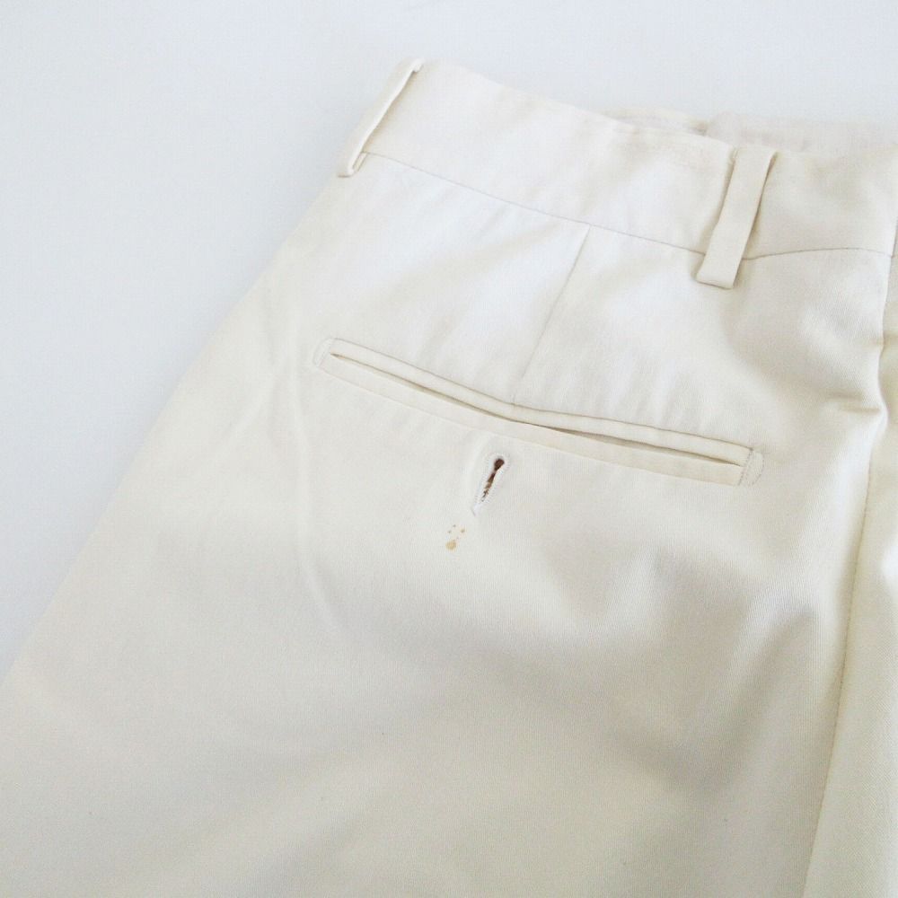 【新品未使用】エルメス　スラックス　綿パンツ　ホワイト　現行　近年モデル　40 HERMES エルメス コットン ノータック トラウザー スラックスパンツ