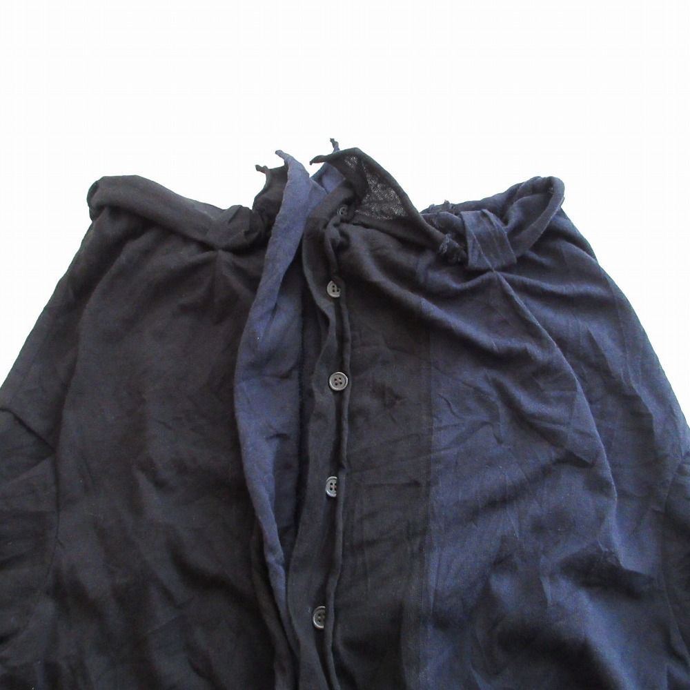 美品 希少✨ヨウジヤマモト Y's ワイズ 重ね着風 ドレープ カーディガン Ys ワイズ ヨウジヤマモト 23AW YJ-T12-674 ドッキング ドレープ