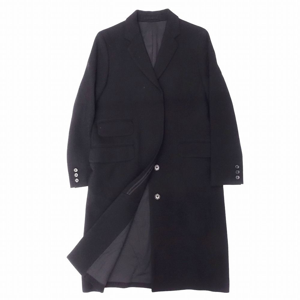 【美品】マーガレットハウエル ベルテッド ロングコート 比翼 ウール M MARGARET HOWELL マーガレットハウエル チェスターコート 比翼