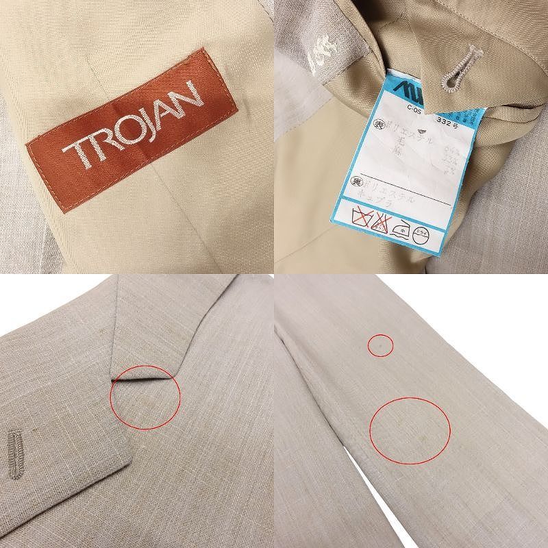 TROJAN トロージャン スーツ セットアップ リネン混 テーラード