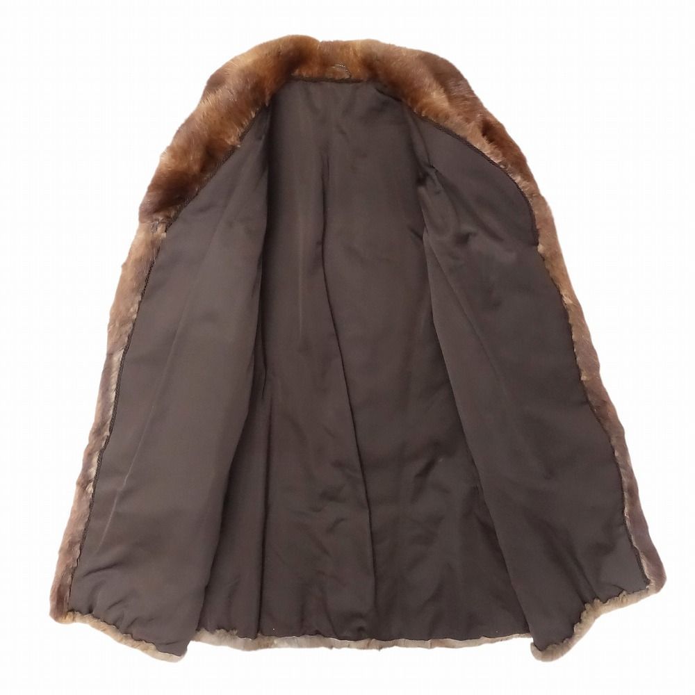 ブラウン ミドル丈 リアル毛皮コート 定価80万円ほど ほぼ未使用 ミンクファー 毛皮 コート ジャケット ミドル丈 リアルファー 本毛皮