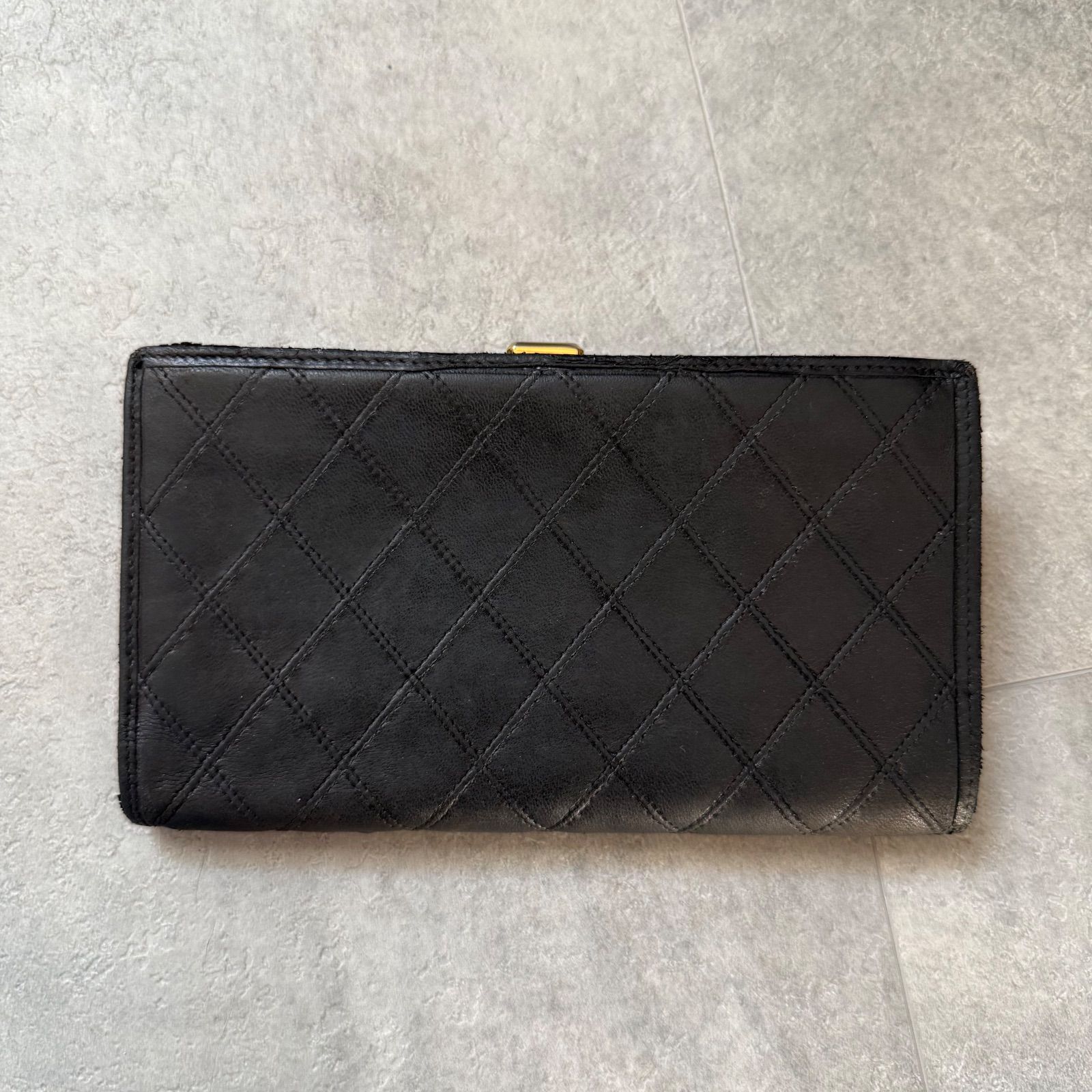 CHANEL シャネル ココマーク ビコローレ がま口 二つ折り長財布 レザー