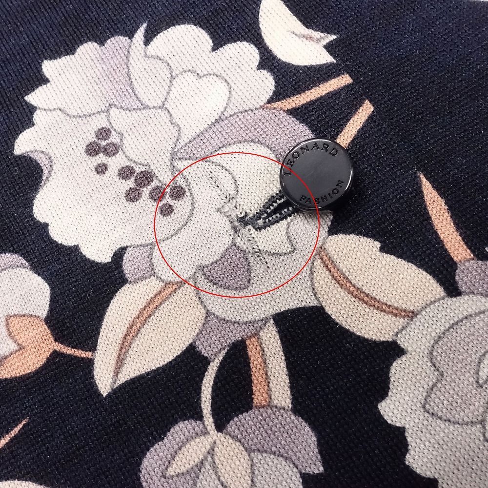 LEONARD レオナール 花柄 ニット カーディガン ジャケット 羽織り