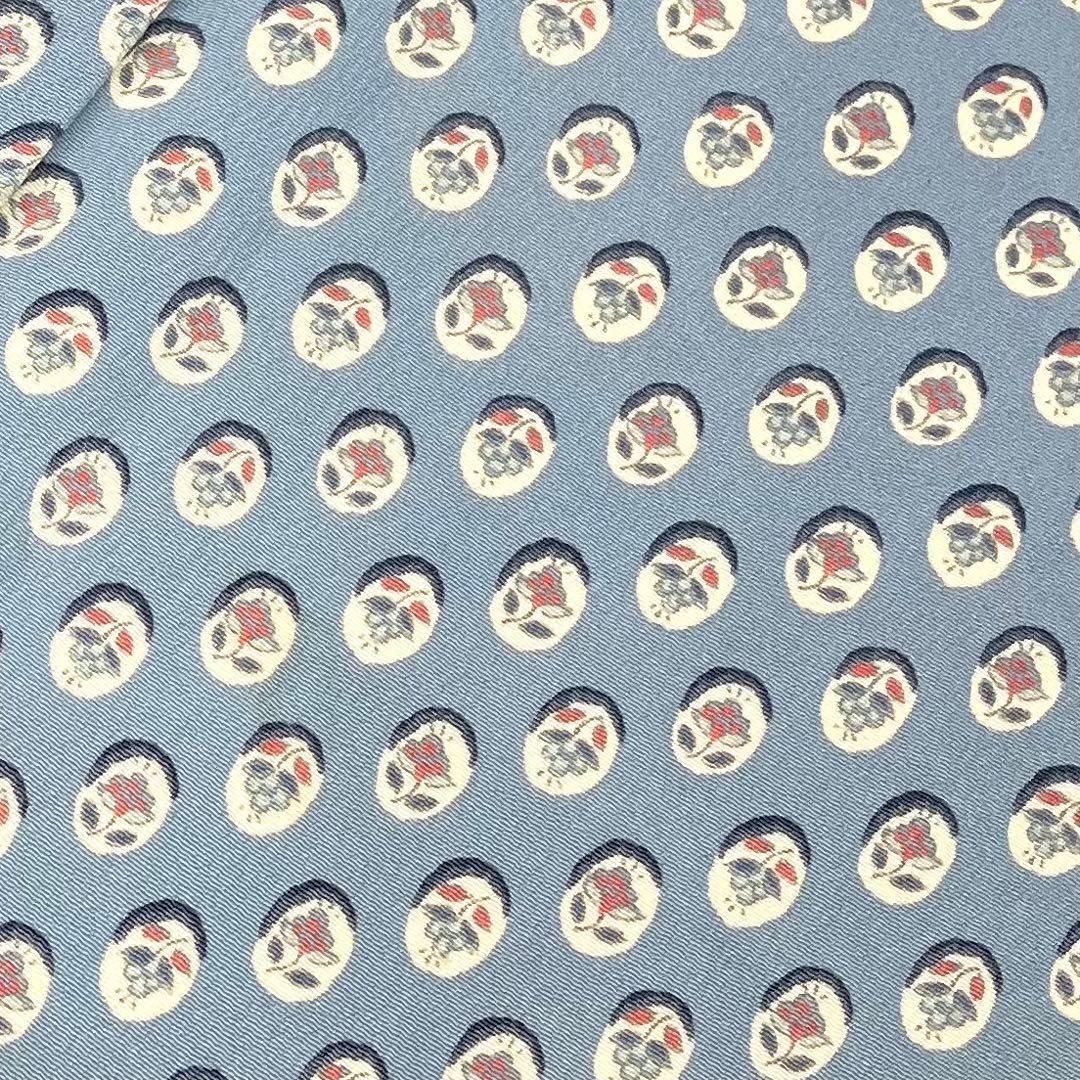 着物と帯 時流】K25348s◇正絹 小紋◇裄ロング 水色 花柄 美品 裄68