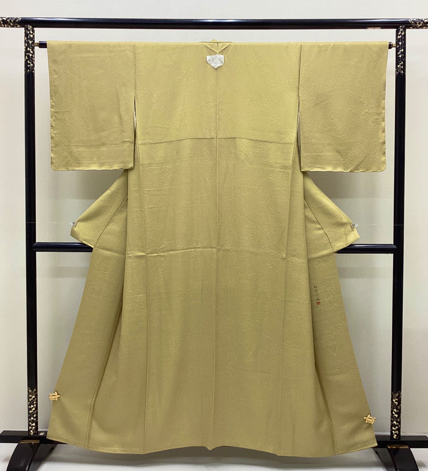 新品未使用 袷着物 色無地 麦わら色 縫紋 落款 正絹R184 - メルカリ