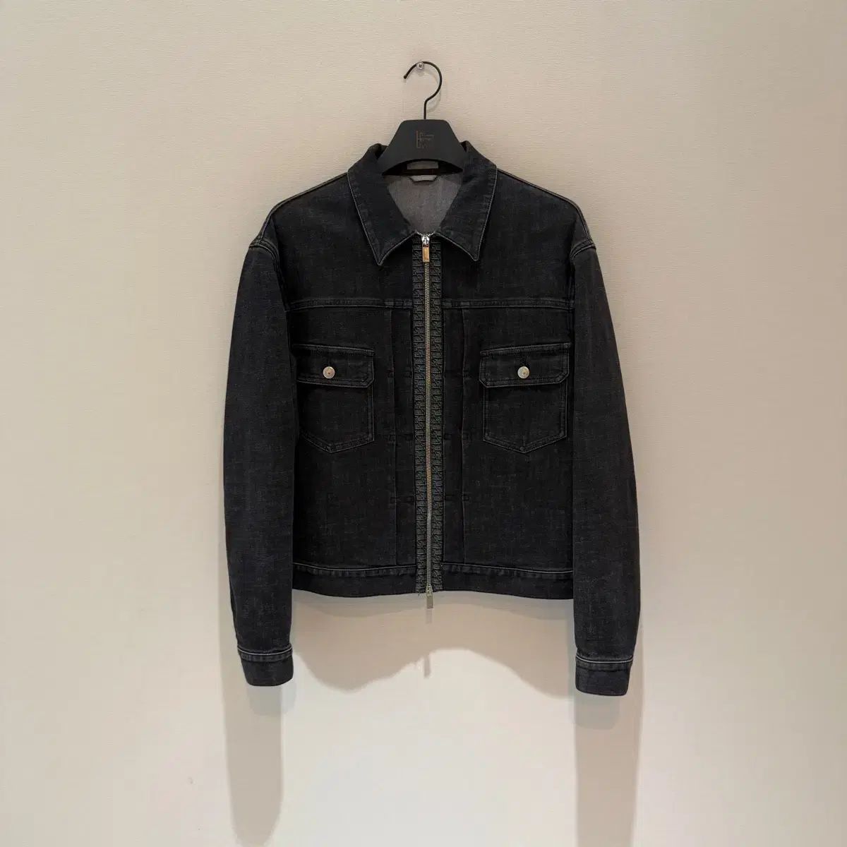 DIOR(ディオール) オブリーク ブラックデニムジャケット ディオール オブリーク コットン×ポリエステル デニムジャケット 44