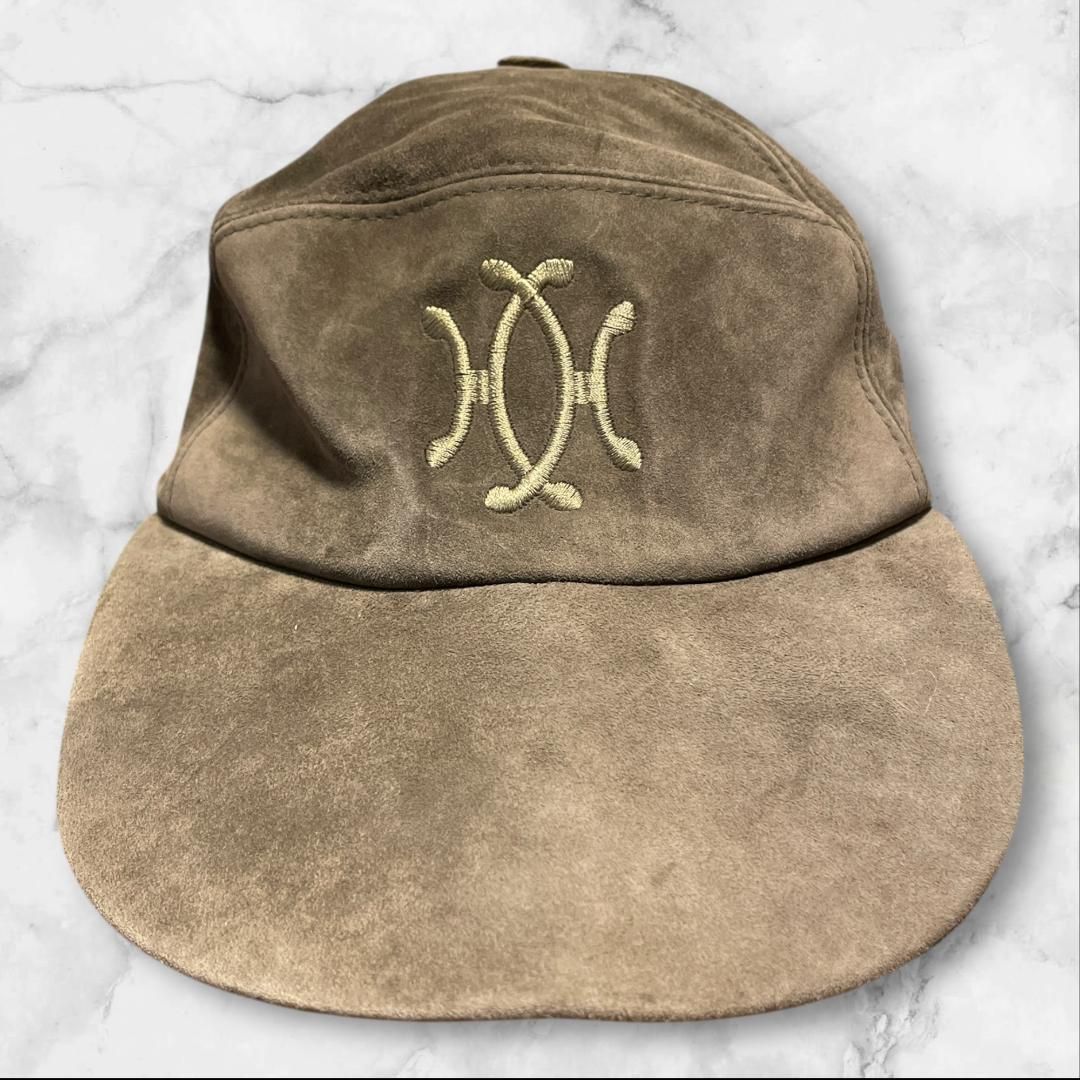 エルメス Motsch 深緑 スエード キャップ 57 刺繍ロゴ - メルカリ