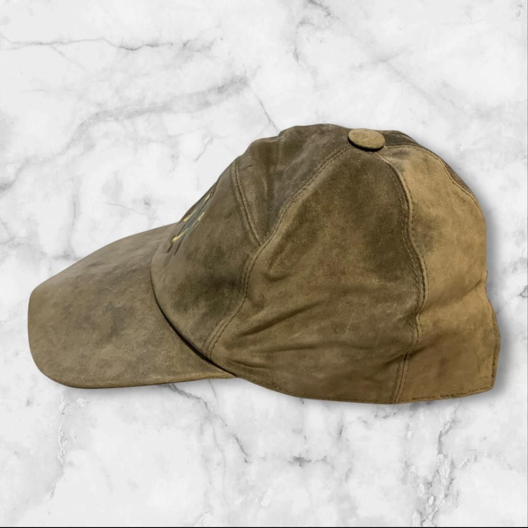 エルメス Motsch 深緑 スエード キャップ 57 刺繍ロゴ - メルカリ