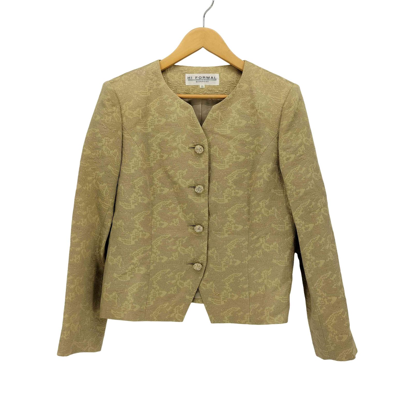 ジバンシィ GIVENCHY HI FORMAL ウール ノーカラー 金ボタン