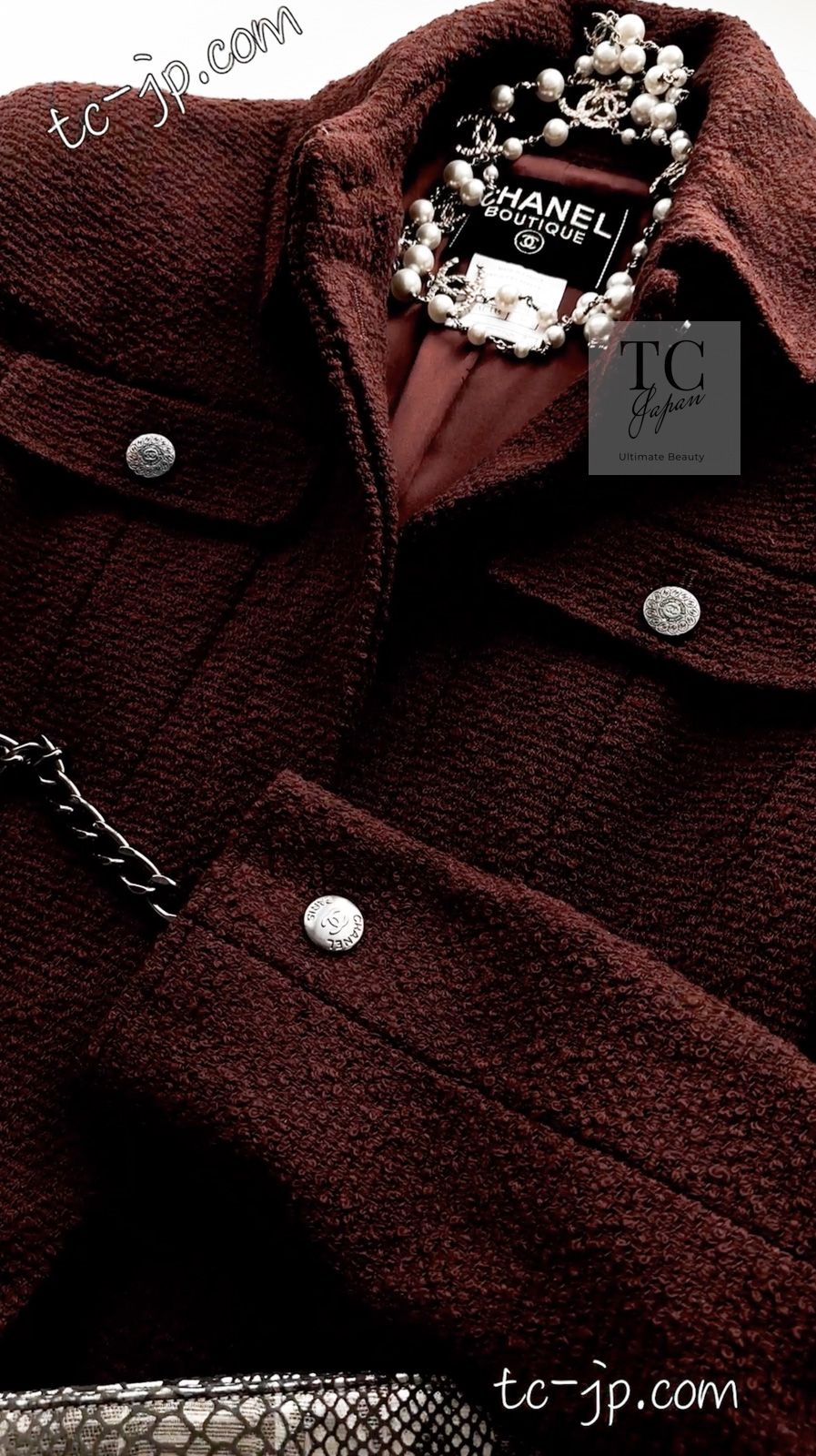 CHANEL - シャネル ジャケット CHANEL ヴィンテージ ブラウン マルチカラー ツイード カール・ラガーフェルド作品 38 シャネル ジャケット CHANEL ヴィンテージ チョコ ブラウン ウール