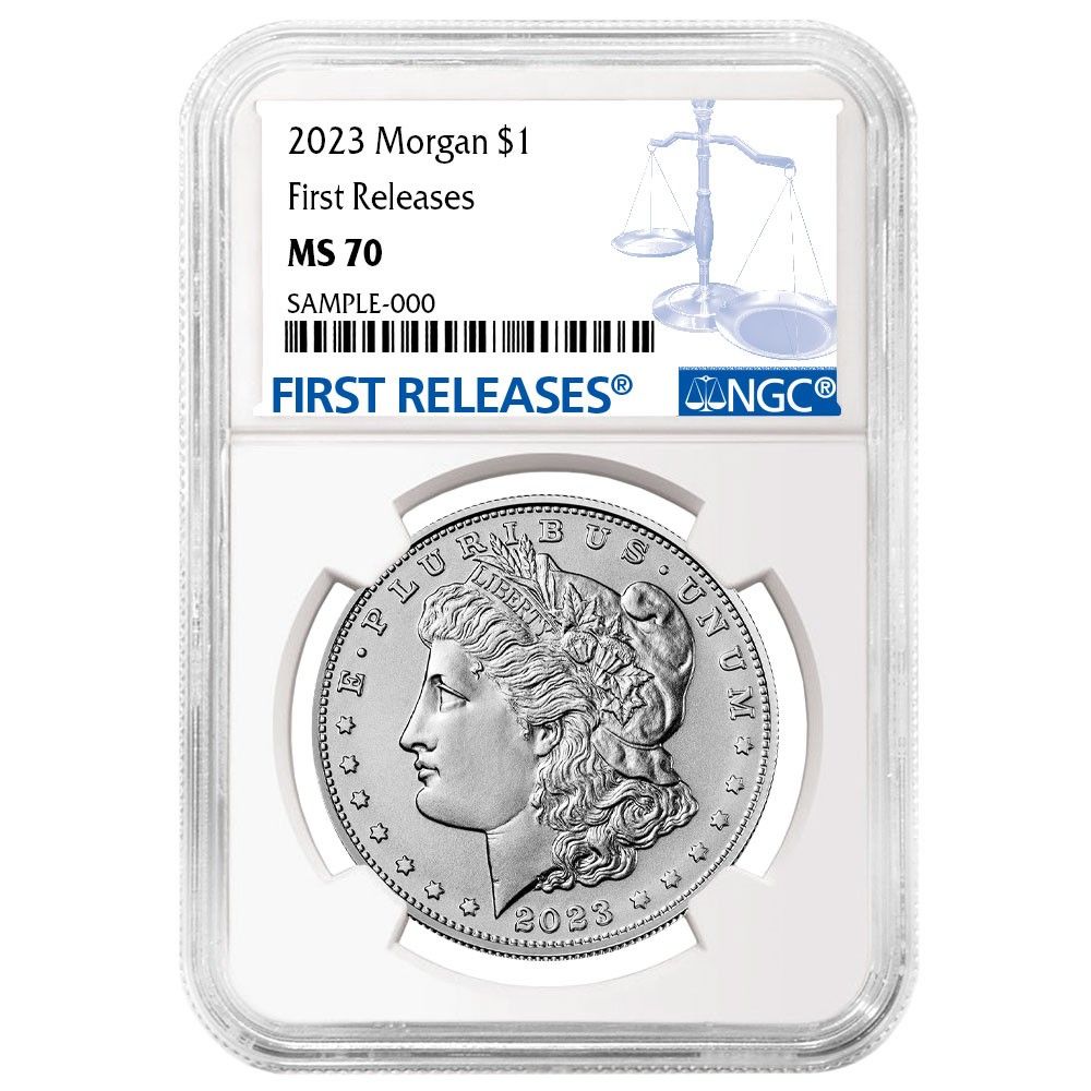 2023年 1ドル モルガン銀貨 NGC MS70 FR ブルーラベル - メルカリ