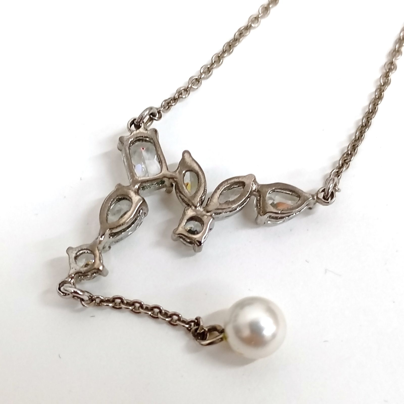 フォクシーネックレス新品、タグなし FOXEY(フォクシー) ネックレス美品 - シルバー×クリア リボン - メルカリ