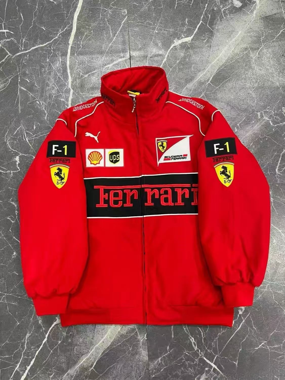 Ferrari フェラーリ F1 レーシングジャケット ブルゾン 刺繍 中綿 男女