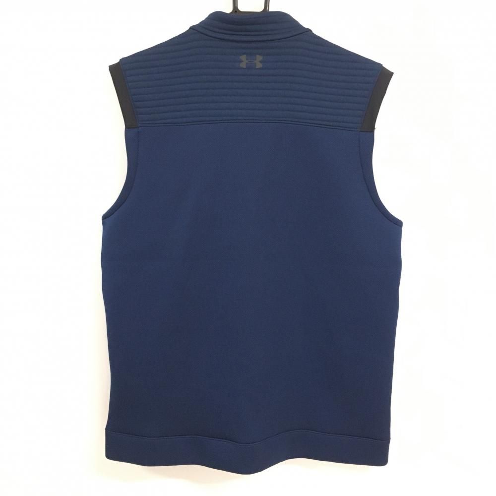 超美品】アンダーアーマー アウターベスト ネイビー ドット地模様 胸
