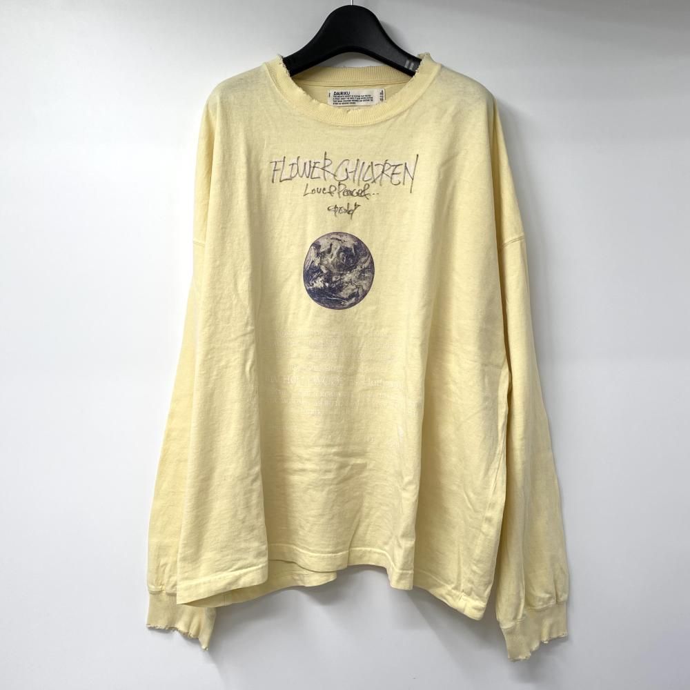 中古】DAIRIKU 21SS C-8 Flowerchildren 長袖 ロンTee 黄色 ダイリク