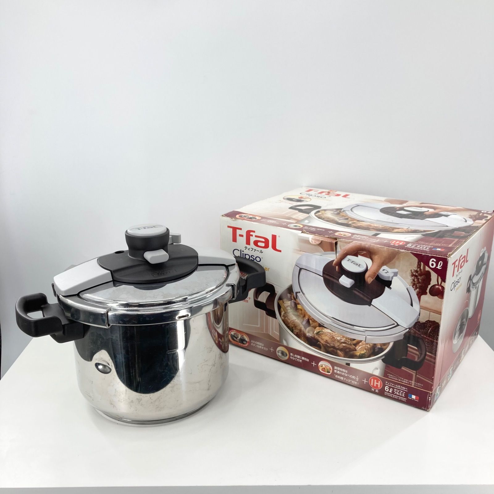 販売されてい 圧力鍋 クリプソ 6L 4〜6人 IH対応 ティファール T-fal