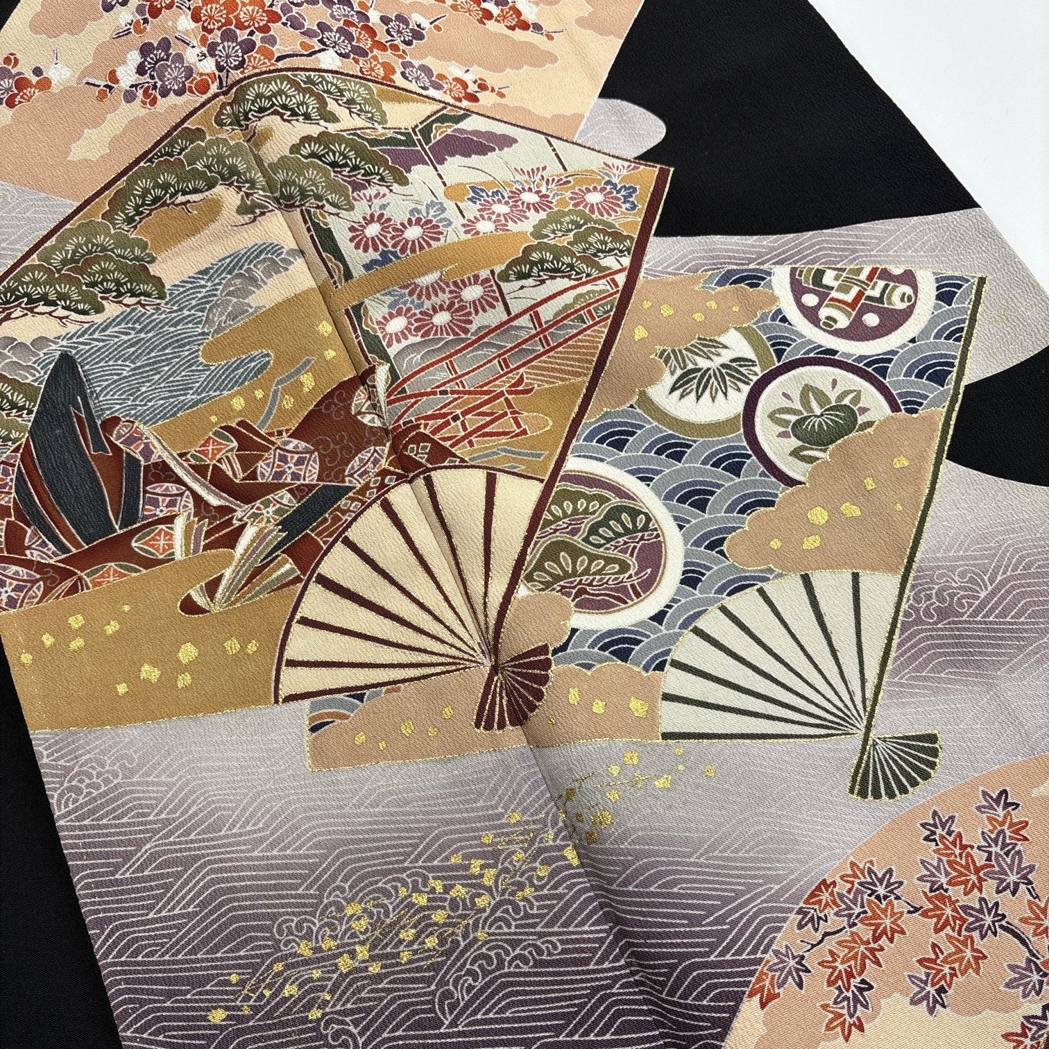 9127☆送料込み❣️ 黒留袖 着物 4枚 まとめ売り❣️ 黒留袖 4枚 正絹 着物まとめ売り 同梱購入歓迎 リメイク用 着付け練習