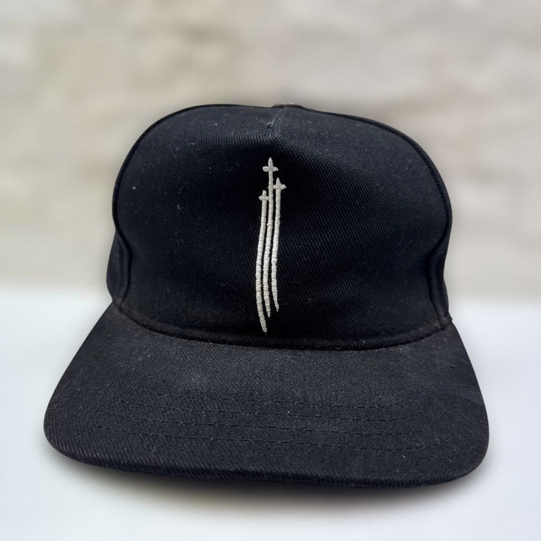 S00306 CHROME HEARTS ブラック キャップ ホワイト 刺繍 - メルカリ