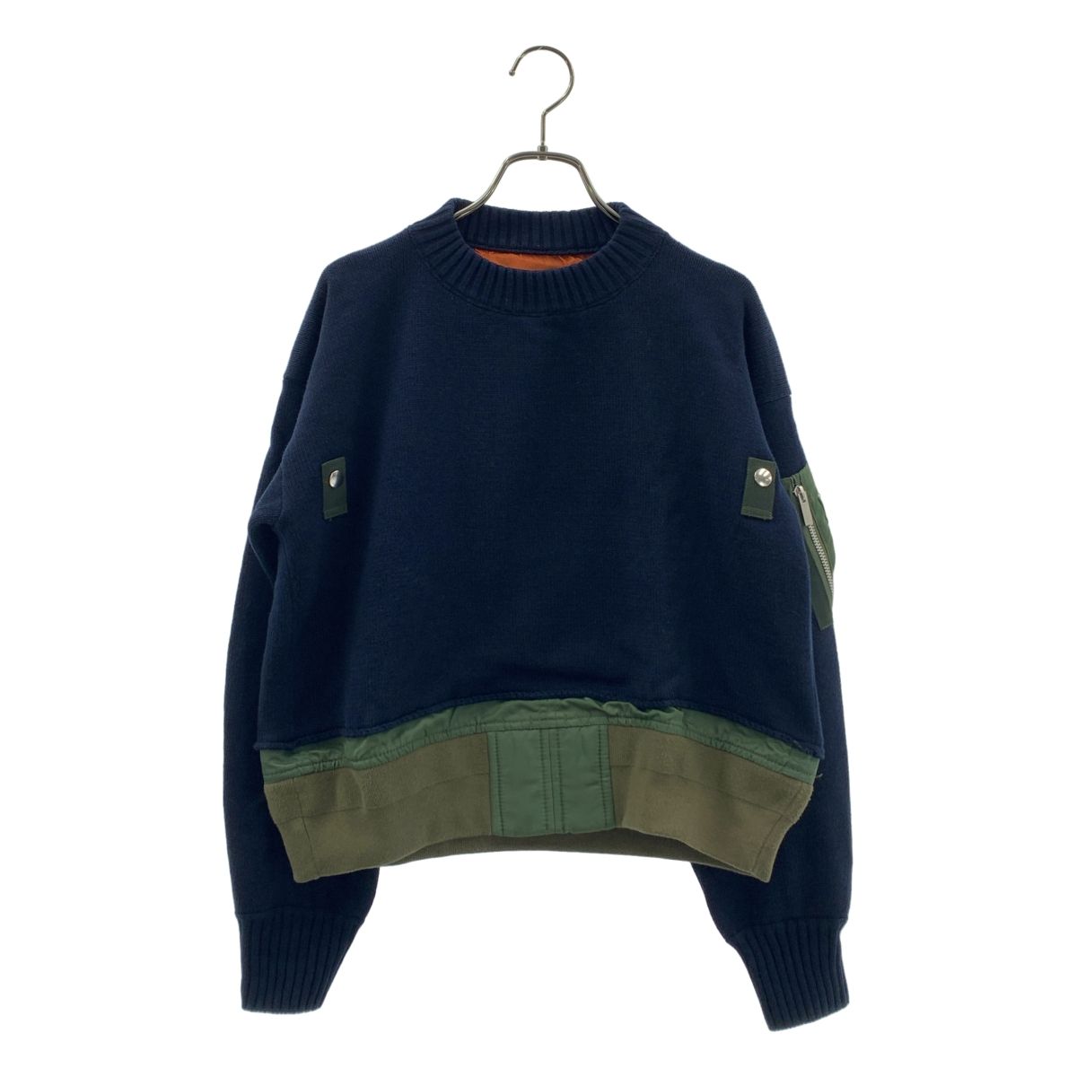 sacai / サカイ | MA-1 KNIT BLOUSON SWEATER / ドッキング ブルゾン