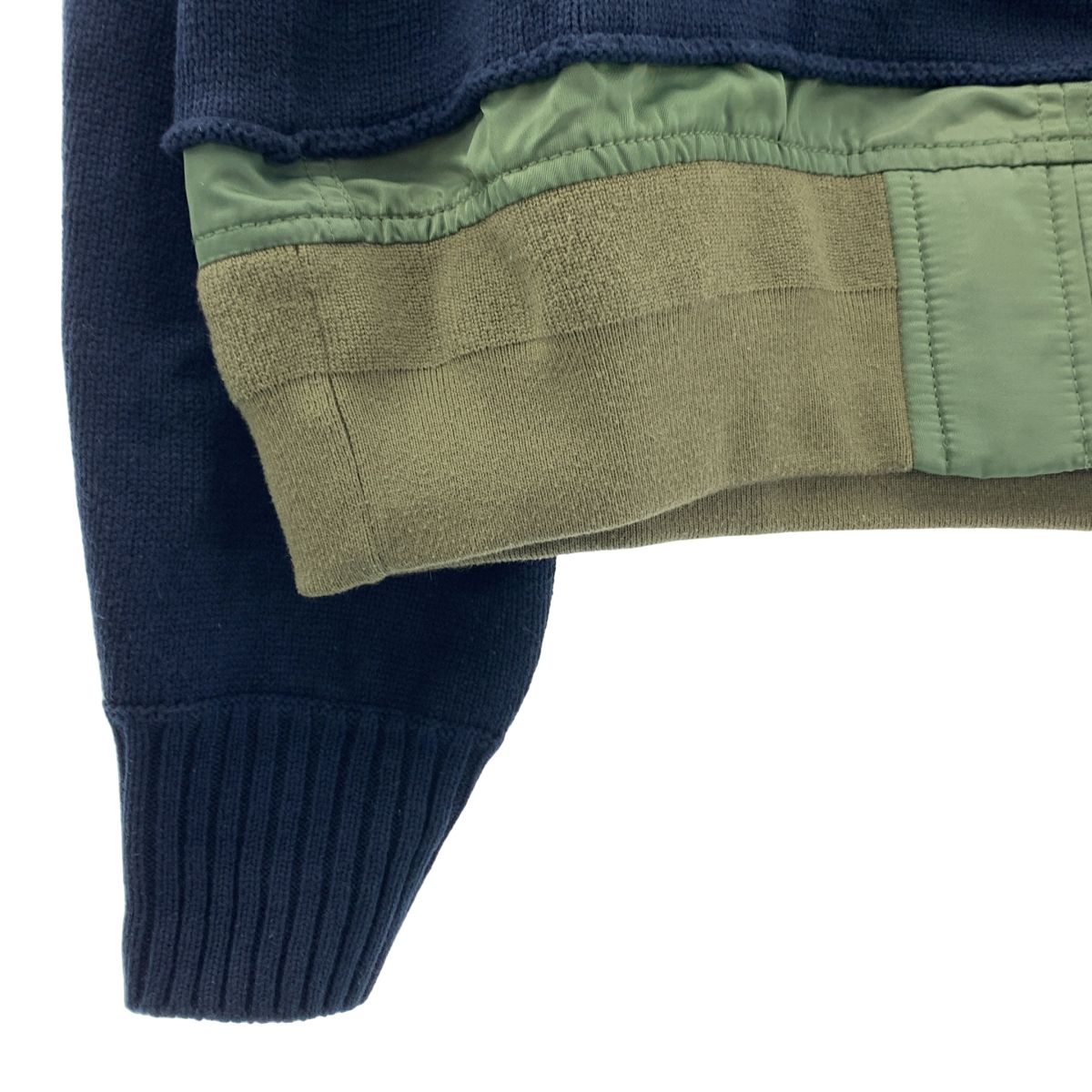 sacai / サカイ | MA-1 KNIT BLOUSON SWEATER / ドッキング ブルゾン