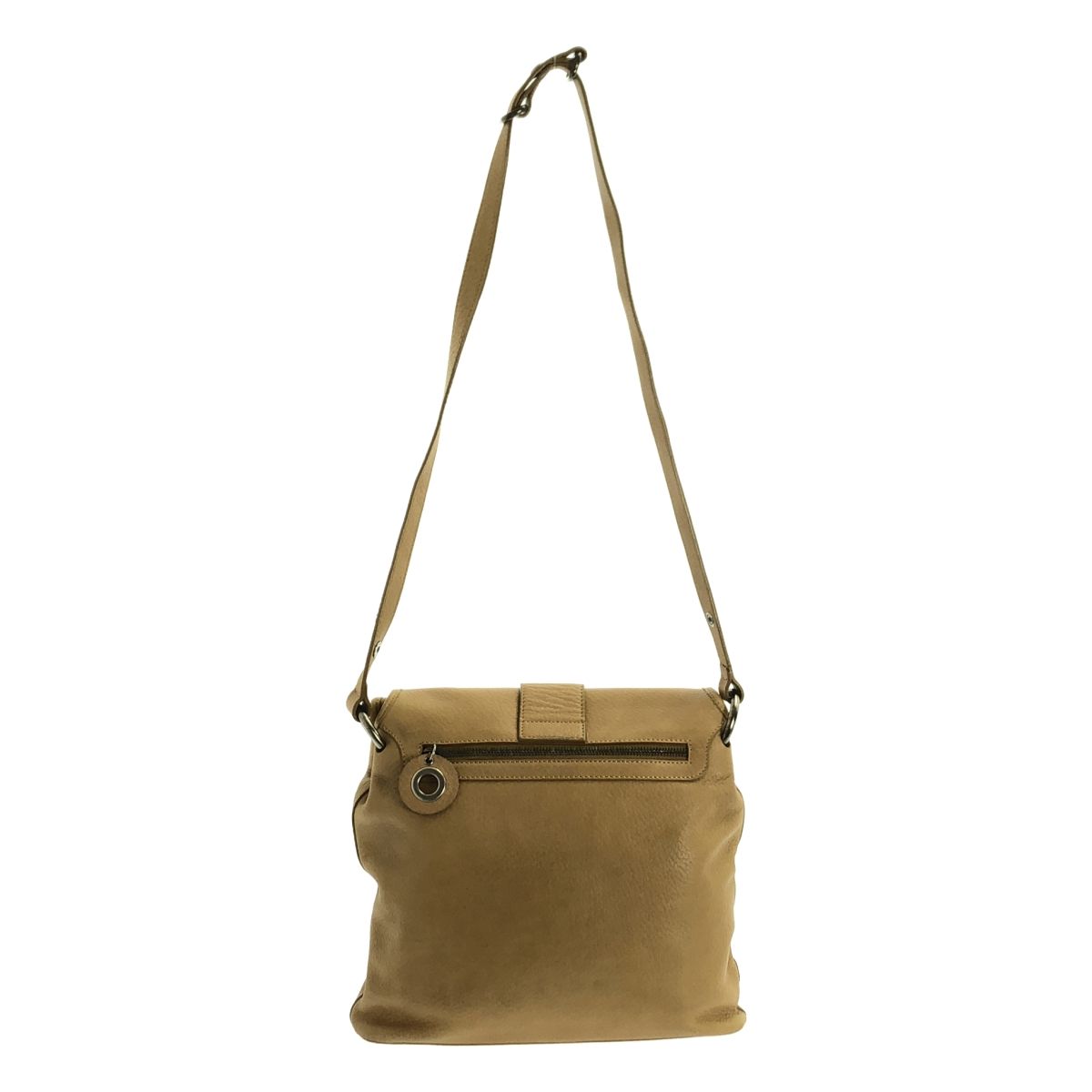 MARNI / マルニ | レザー ダブルフラップ ショルダーバッグ | ベージュ