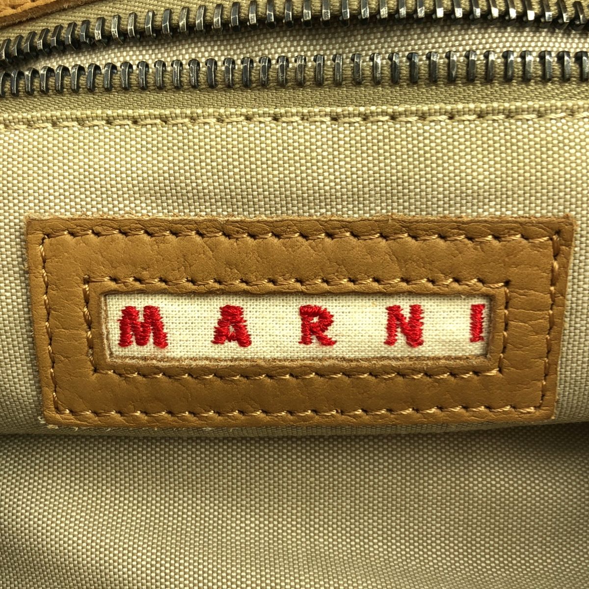 MARNI / マルニ | レザー ダブルフラップ ショルダーバッグ | ベージュ | ベージュ | レディース MARNI / マルニ | レザー ダブルフラップ ショルダーバッグ | ベージュ