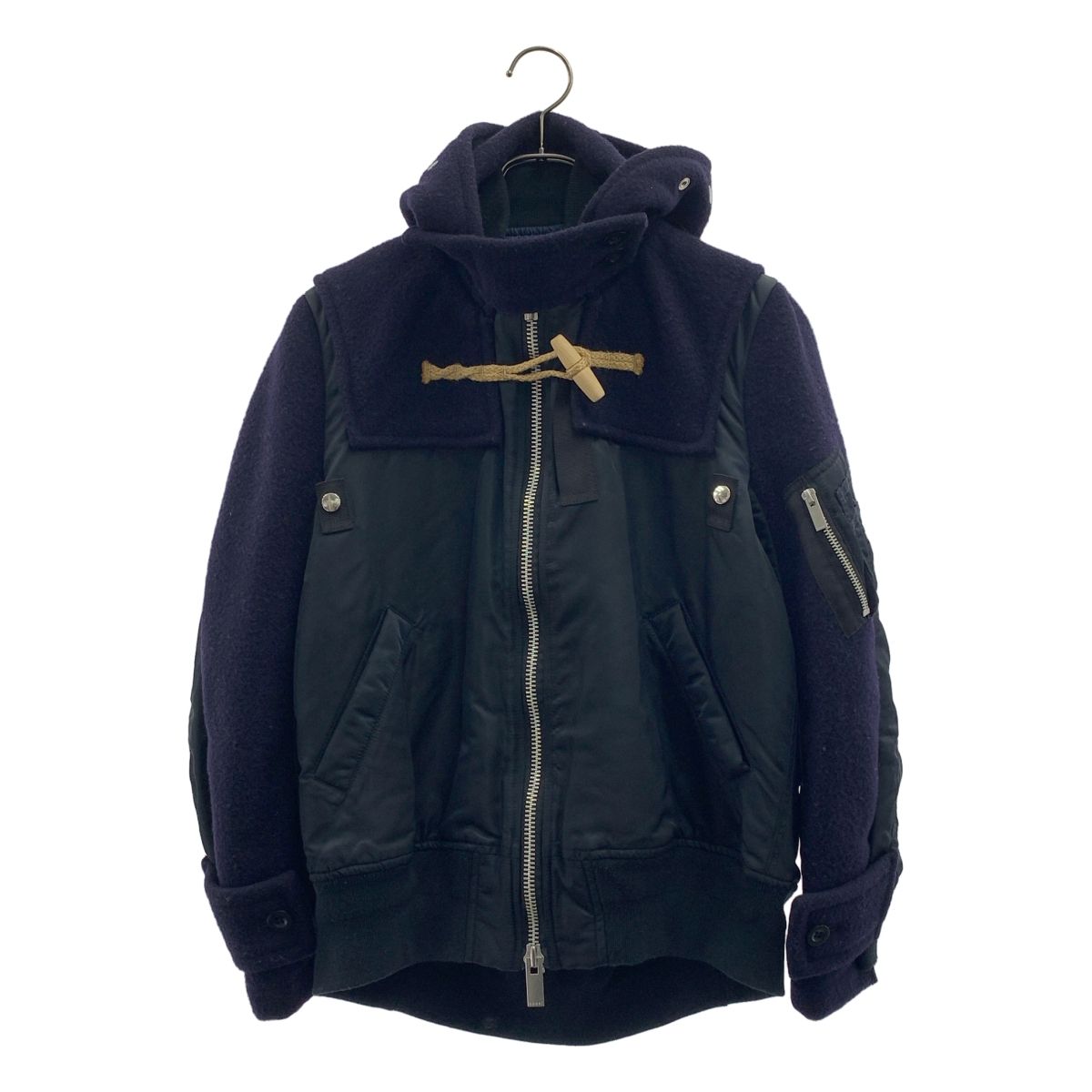 sacai / サカイ | ×Gloverall / ウール ナイロン ドッキング ボンバー