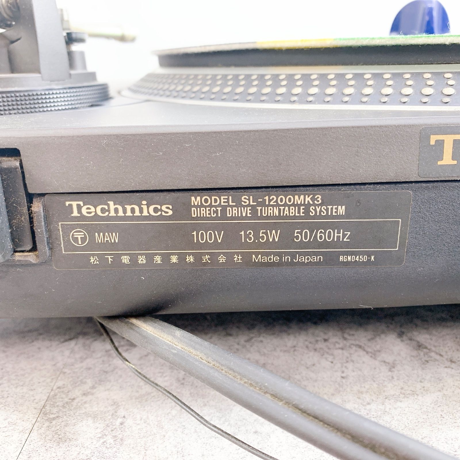 H-353 Technics テクニクス ターンテーブル SL-1200MK3 ブラック 動作