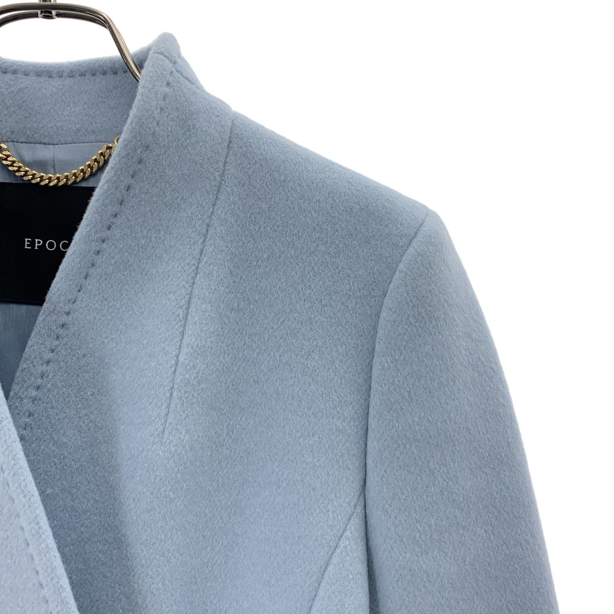 美品】 EPOCA / エポカ | ウール ノーカラー コート / ロゴ総裏地 | 40