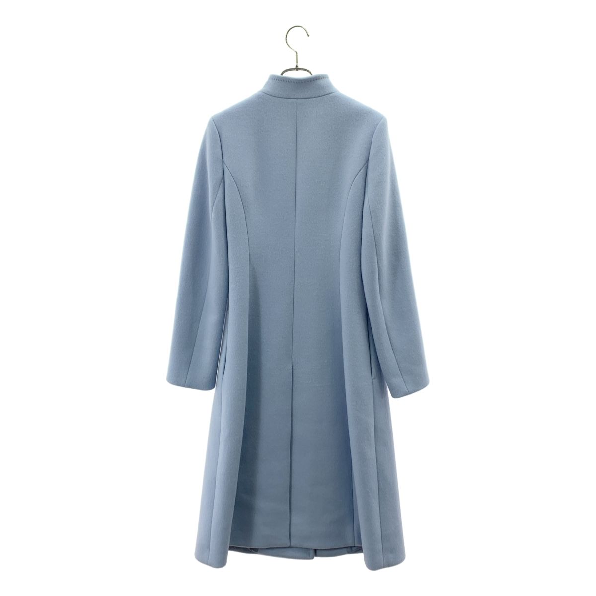 未使用級✨EPOCA エミラーノミラノリブニットコート サックスブルー 40 美品】 EPOCA / エポカ | ウール ノーカラー コート / ロゴ総裏地 | 40