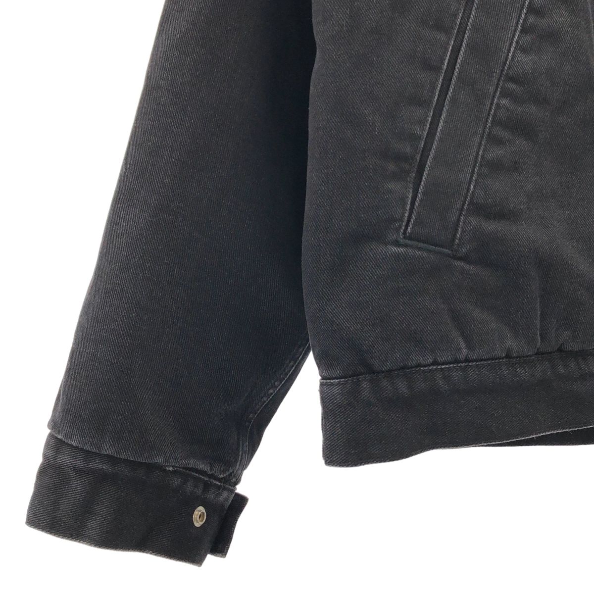 carhartt / カーハート | ロゴジップ ボア ブラックデニム ジャケット | M | チャコール系 | メンズ carhartt / カーハート | ロゴジップ ボア ブラックデニム ジャケット
