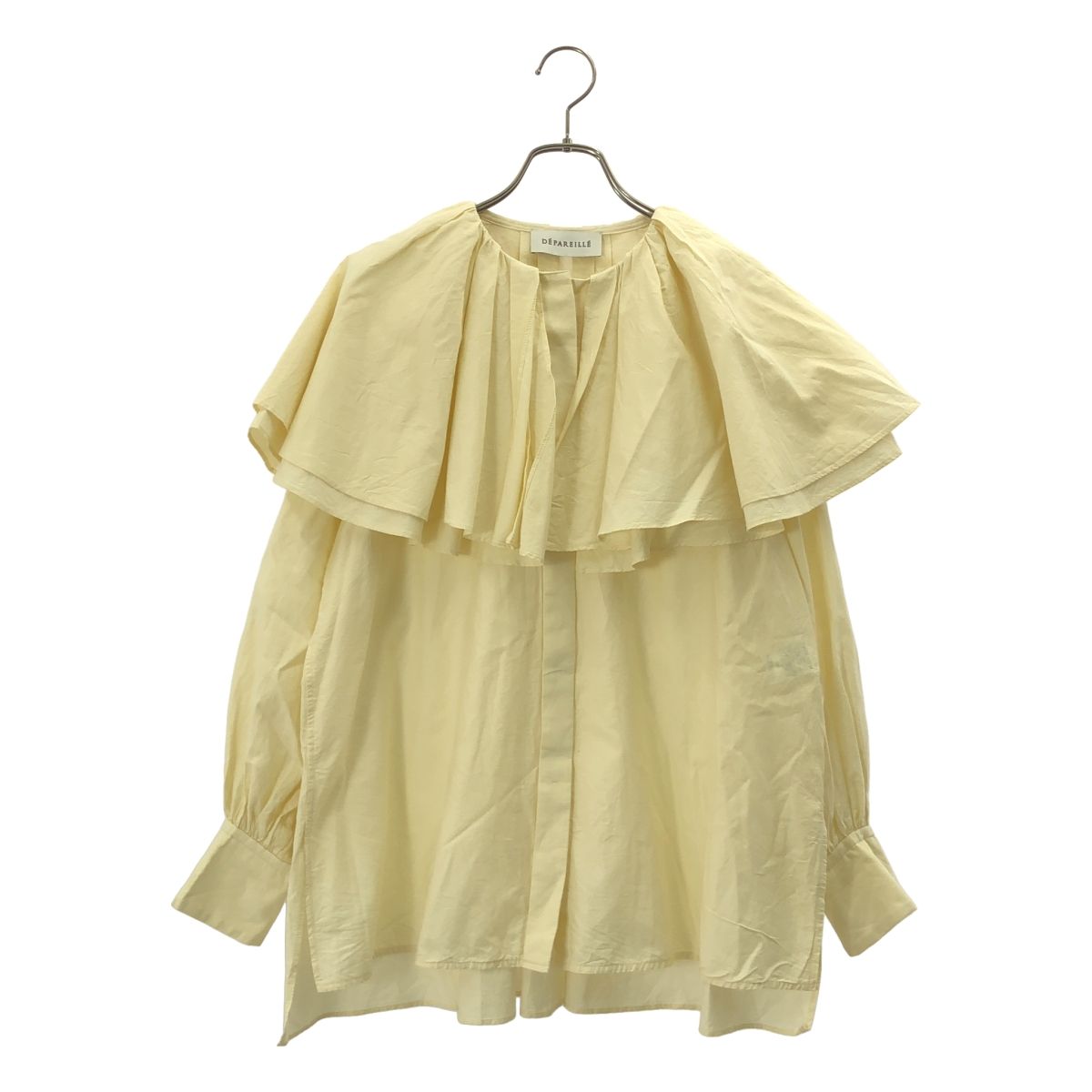 デパリエ コットン×シルク フリルオーバーカラーブラウス 38 デパリエ コットン×シルク フリルオーバーカラーブラウス 38 デパリエ
