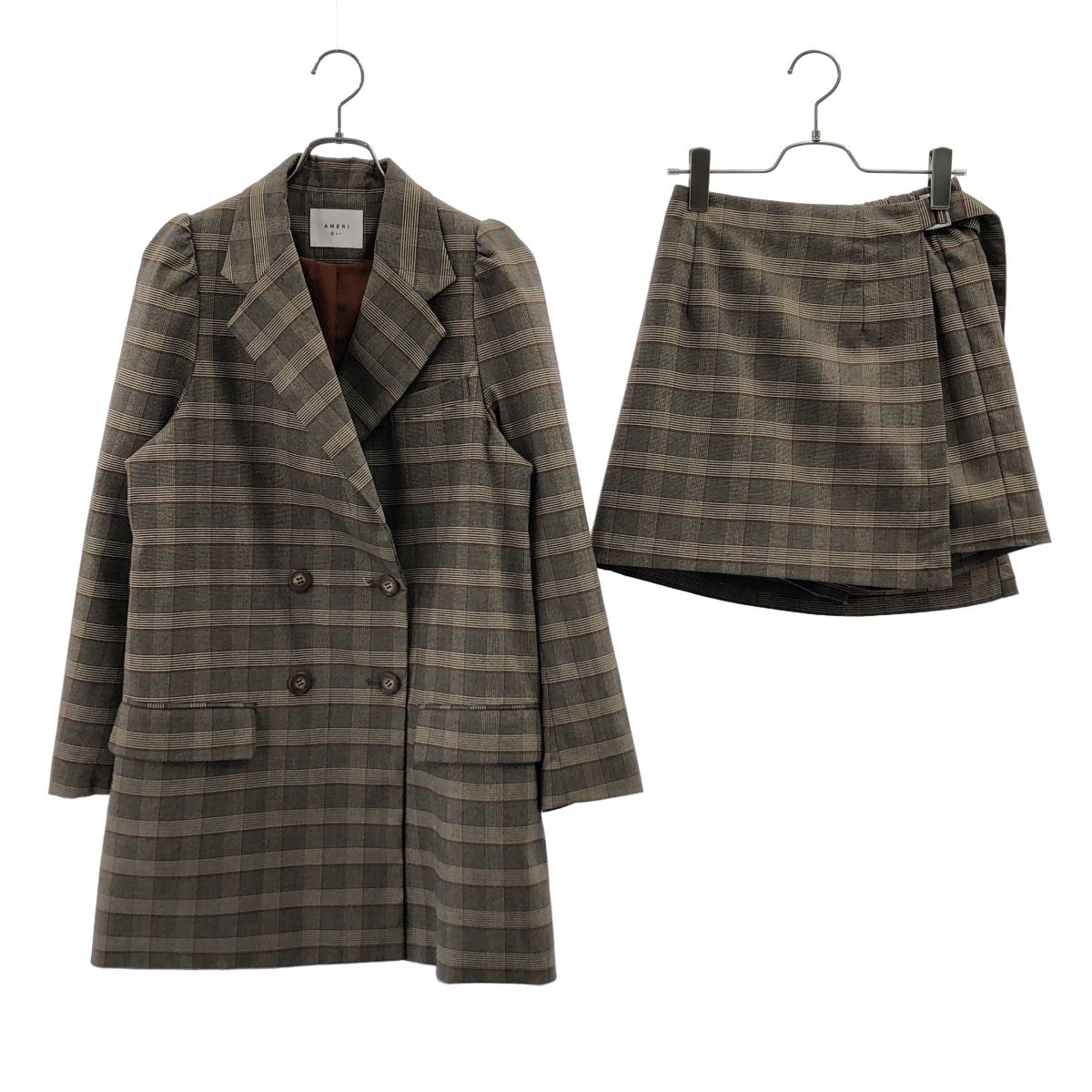 AMERI / アメリ | セットアップ / PUFF CHECK JACKET WITH SKIRT