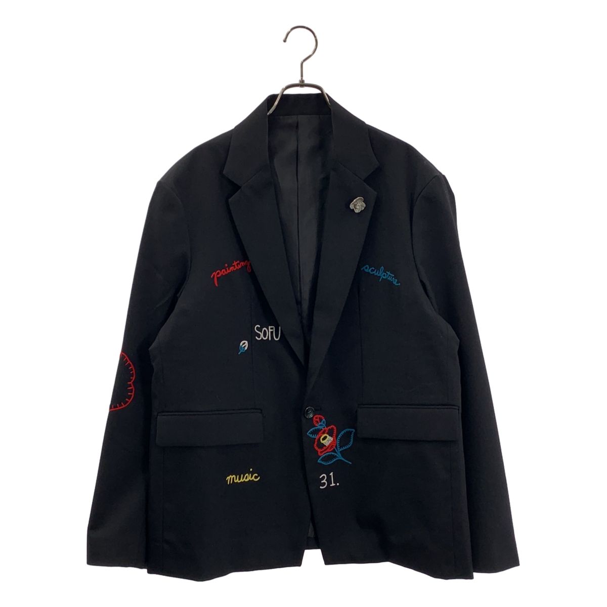 オールモストブラック ウール ジャケット ベージュ 2 ALMOSTBLACK ALMOSTBLACK/オールモストブラック】WOVEN EMBROIDERY JACKET