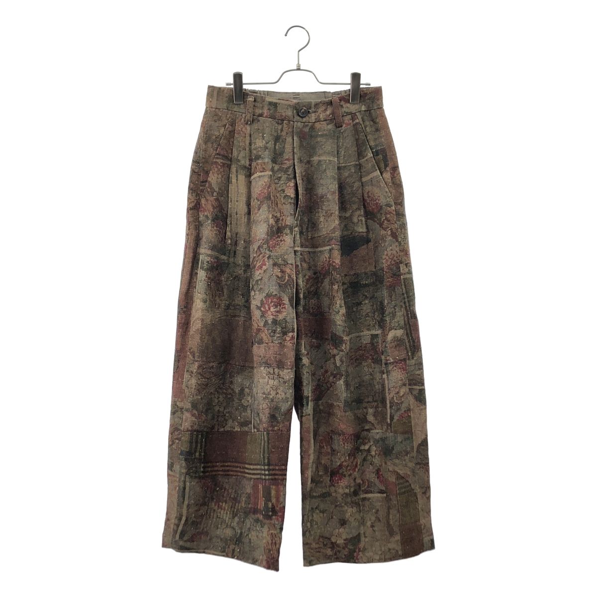 【美品】  ziggy chen / ジギーチェン | 2024AW | 総柄 ジャガード 2タック ワイド トラウザーズ パンツ/ 総裏地 | 44 | ブラウン系 | メンズ 美品】 ziggy chen / ジギーチェン | 2024AW | 総柄 ジャガード 2