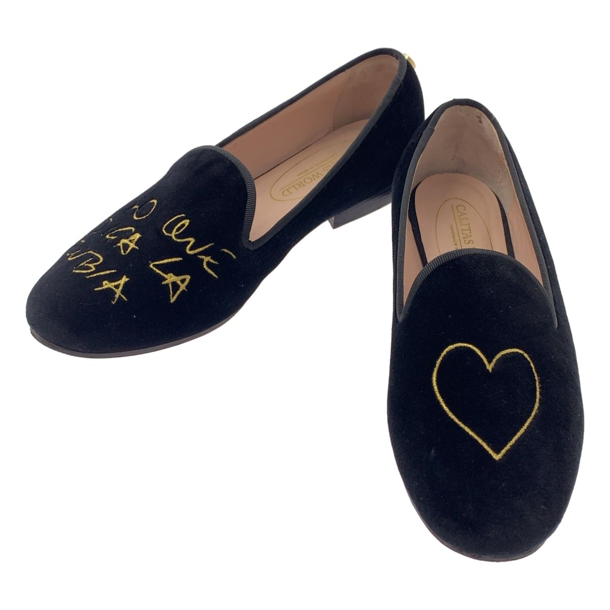 【美品】  BEARDSLEY / ビアズリー | CALITAS WORLD ベルベット ローファー | 35 | ブラック | レディース 美品】 BEARDSLEY / ビアズリー | CALITAS WORLD ベルベット