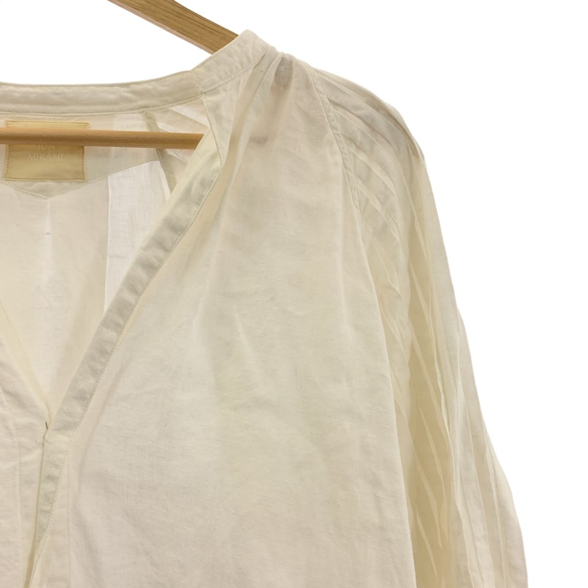 JUN MIKAMI アイリッシュリネンタックスリーブブラウス JUN MIKAMI アイリッシュリネンタックスリーブブラウス junmikami