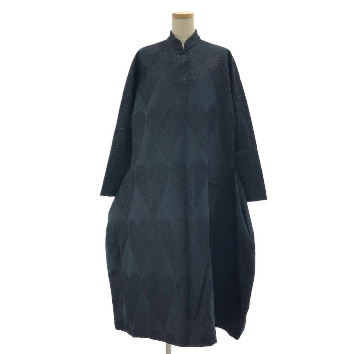 コムデギャルソン　ネイビー チャイナカラーワンピース、ジャケット コムデギャルソン ネイビー チャイナカラーワンピース、ジャケット