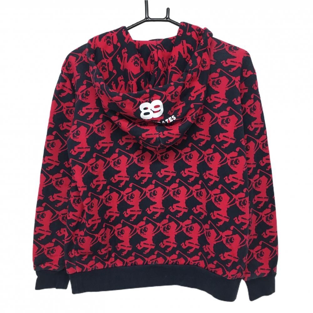 パーリーゲイツ×スポンジボブ ジップパーカー ネイビー×レッド 総柄