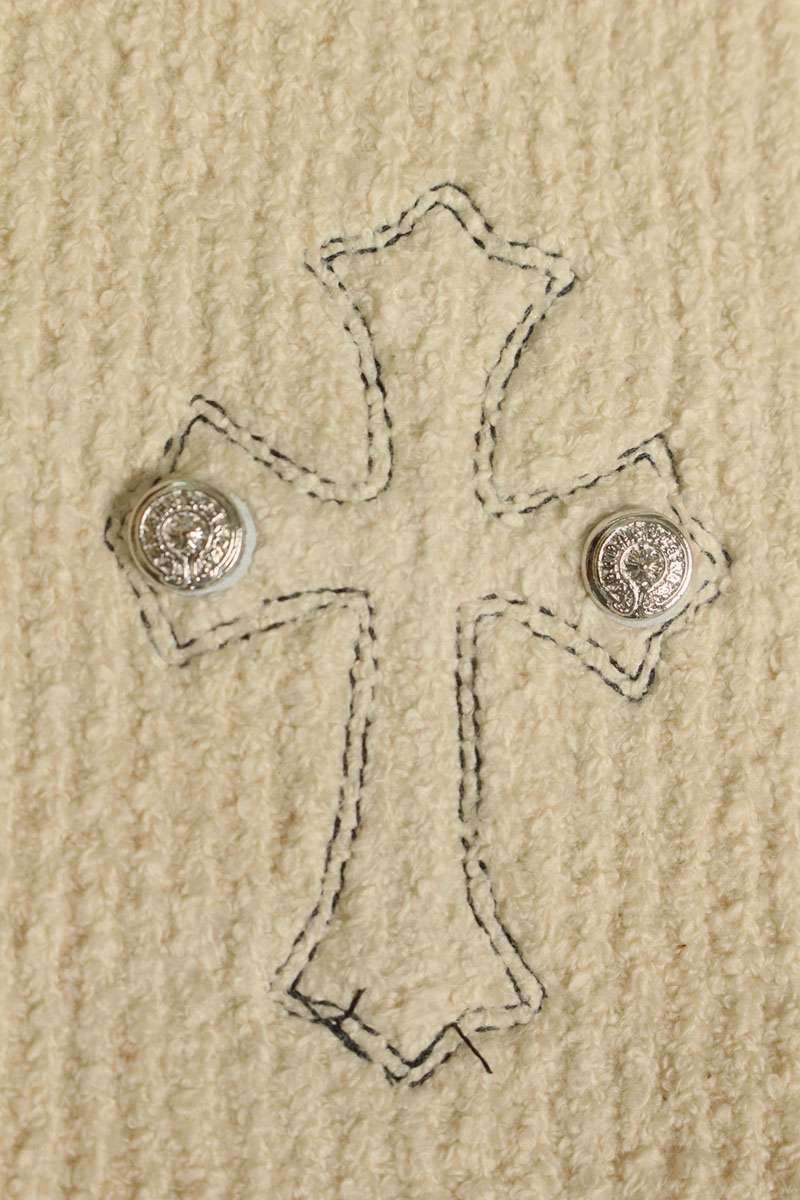 クロムハーツ ハラコクロスパッチハイネックカシミアニット メンズ XSM