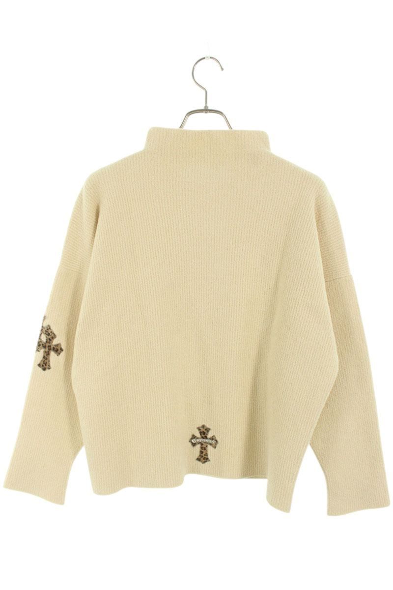 LOVE Kクロムハーツ ハラコクロスパッチハイネックカシミアニット XS LOVE Kクロムハーツ ハラコクロスパッチハイネックカシミアニット XS