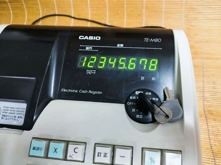 カシオレジスター TE-M80 中古品 人気機種感熱紙 送料無料 801121