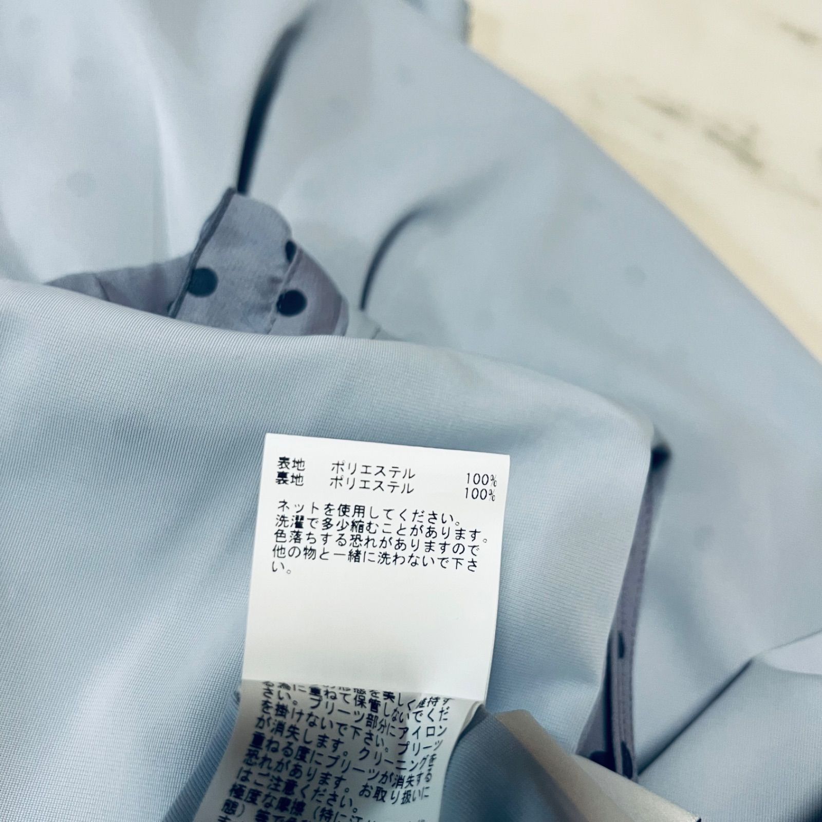 ANAYI アナイ ハートドットプリント ラッフルノースリーブワンピース 