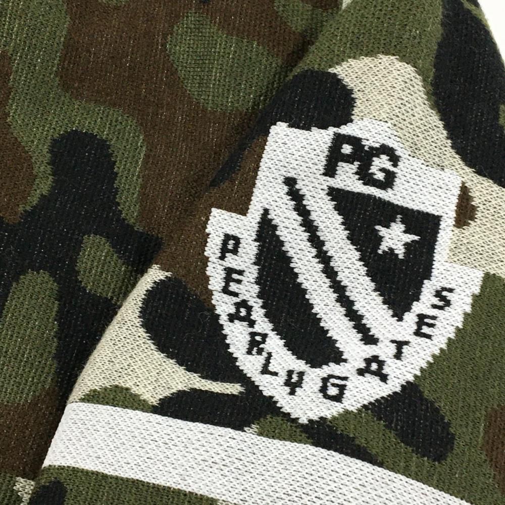 新品】パーリーゲイツ ニットジャケット カーキ×黒 カーキ×黒 カモフラ